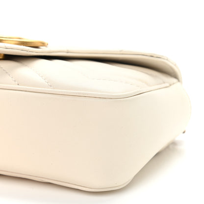 Gucci Calfskin Matelasse Super Mini GG Marmont Shoulder Bag White 10 of 10