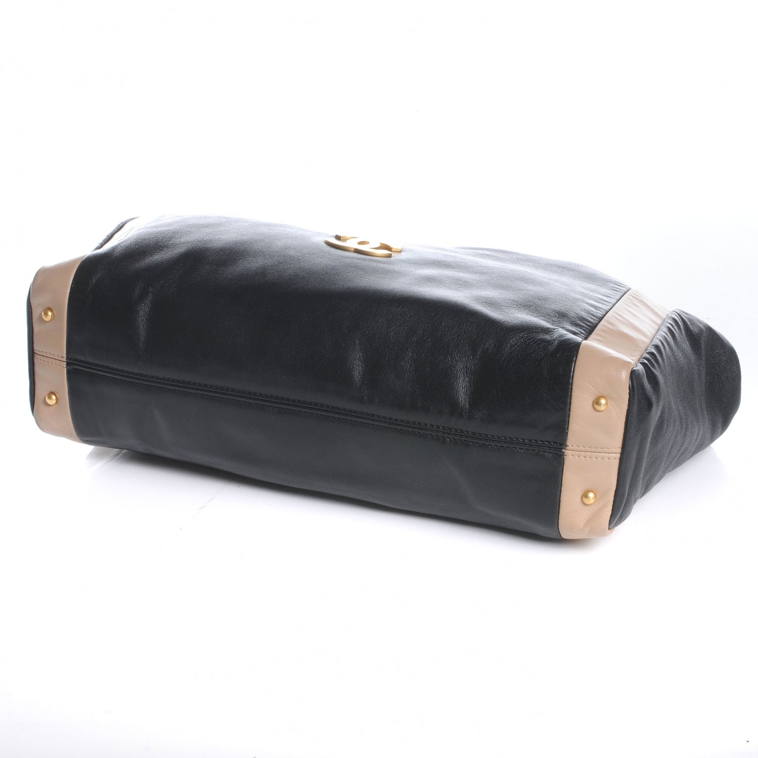 Chanel Lambskin Small Olsen Shoulder Bag Black Beige 4 of 7