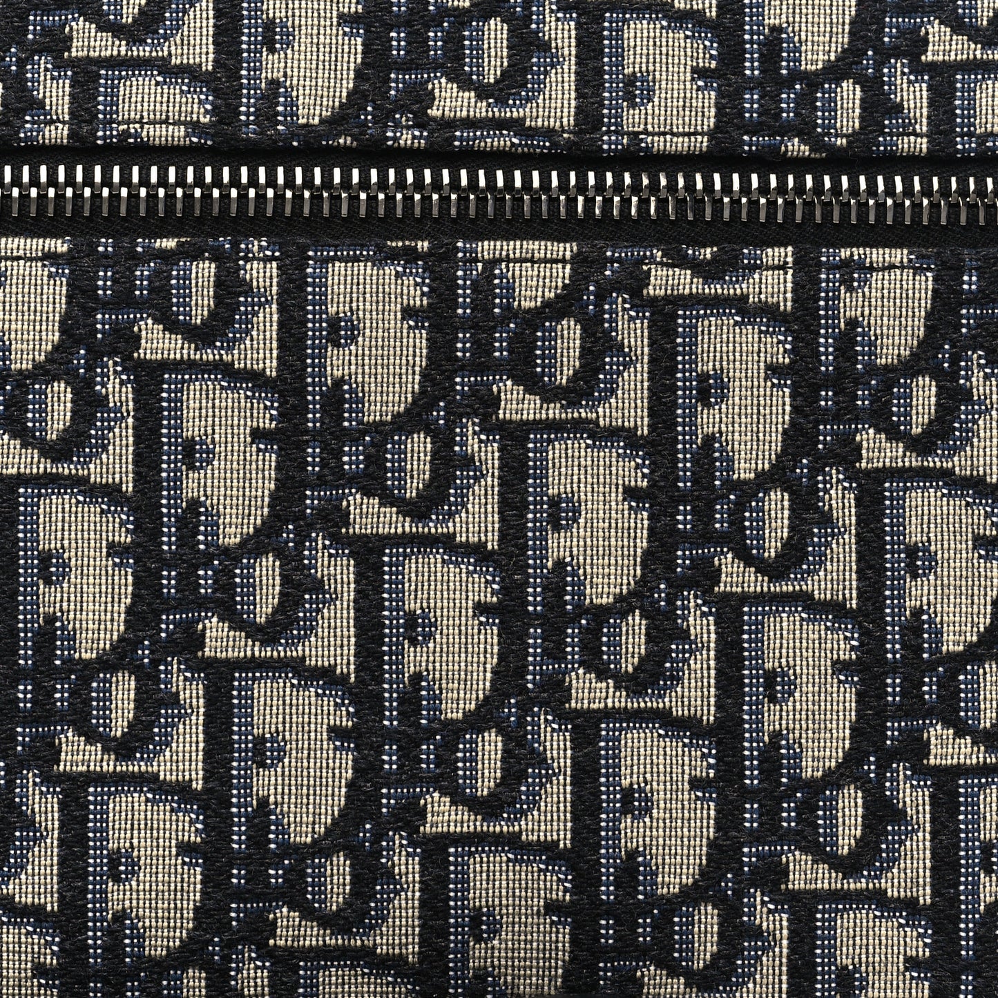 Oblique Jacquard Grained Calfskin Toiletry Pouch Blue Black