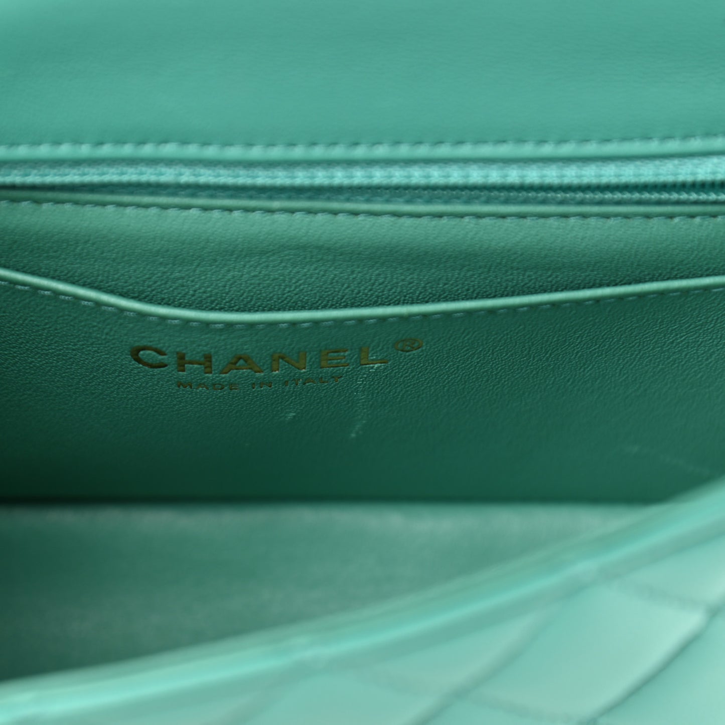 Lambskin Quilted Mini Rectangular Flap Turquoise