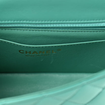Chanel Lambskin Quilted Mini Rectangular Flap Turquoise 11 of 13