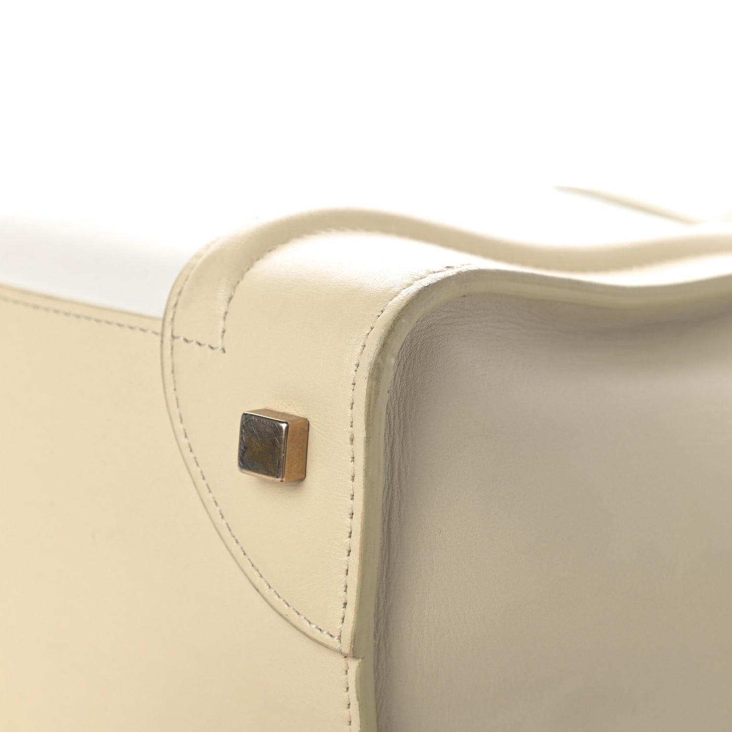 Smooth Calfskin Mini Tri-Color Luggage White