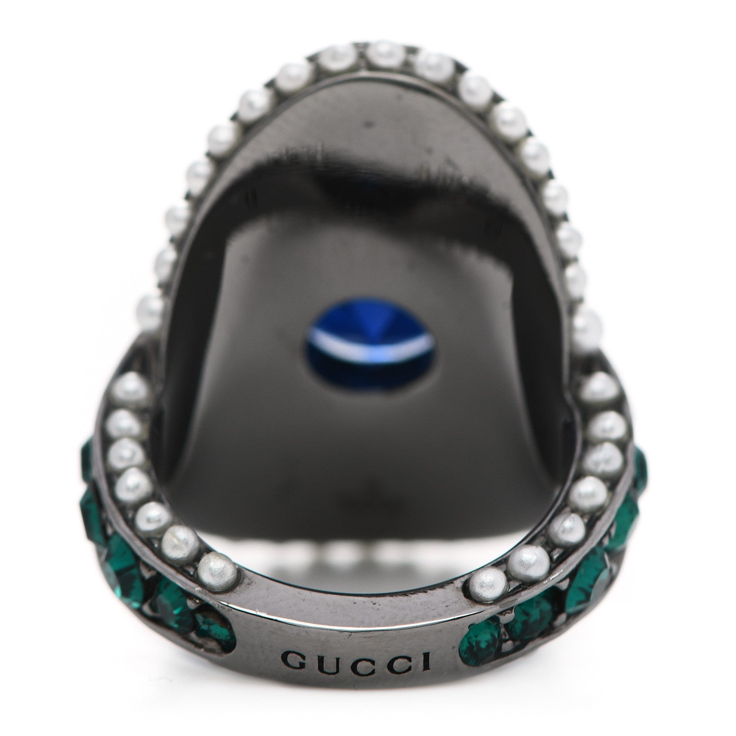 Gucci Swarovski Crystal Pearl Ring 6.5 Multicolor 4 of 7