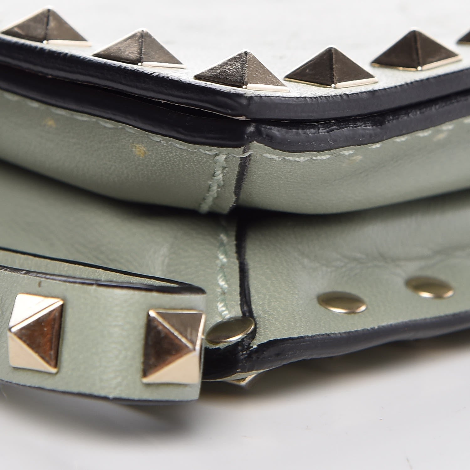 Valentino Garavani Nappa Rockstud Wristlet Clutch Green Tea Sorbet 7 of 9