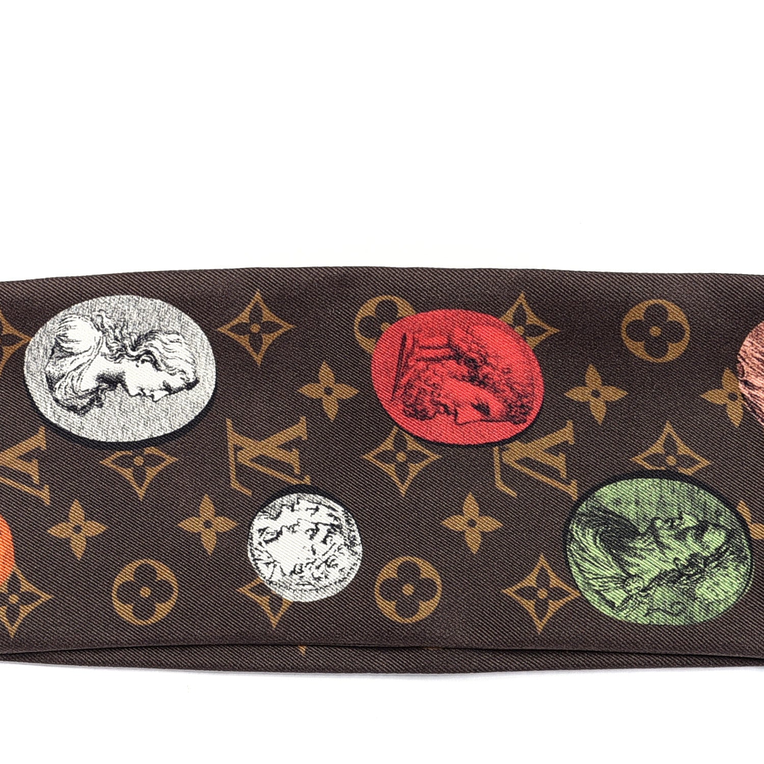 Louis Vuitton X FORNASETTI Silk Monogram Cameo Bandeau Brown 3 of 4