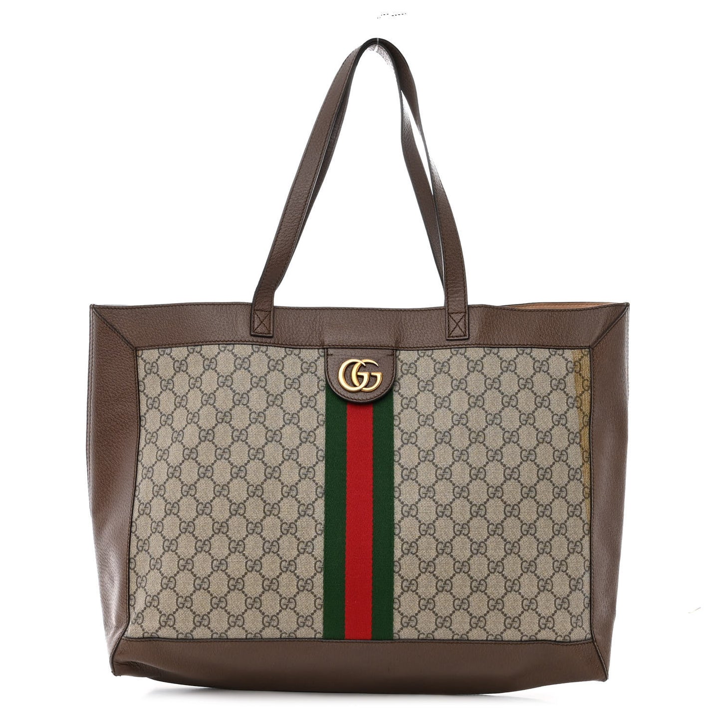 GG Supreme Monogram Web Ophidia Tote Brown