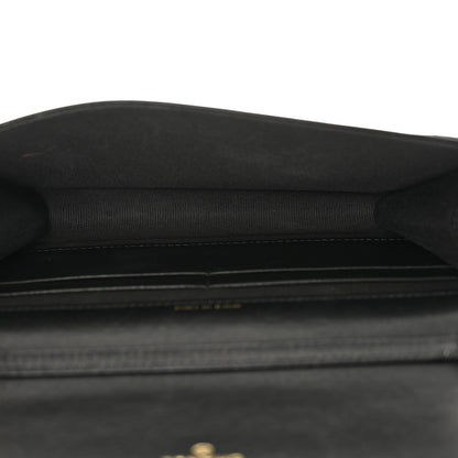Chanel Lambskin Quilted Braided Clutch On Chain Black 5 of 11