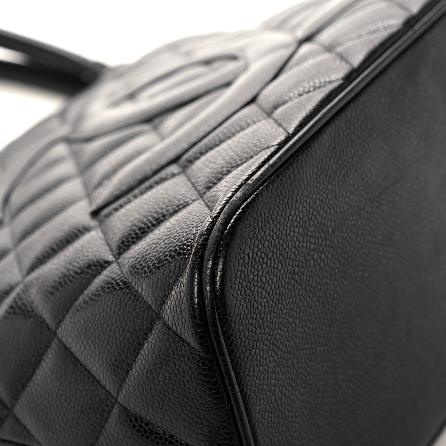 Caviar Quilted Medallion Tote Black