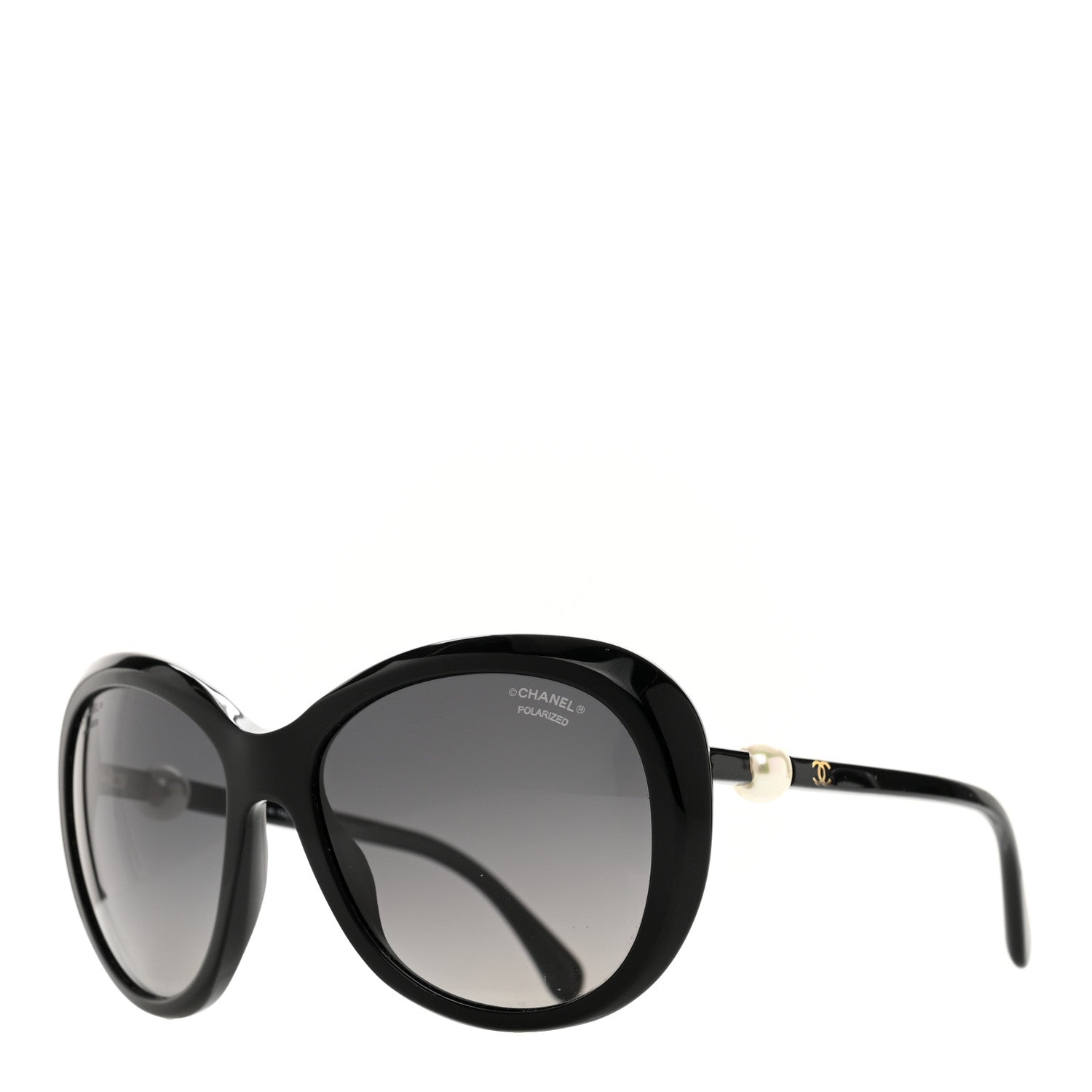 Chanel Acetate Butterfly Winter Pearl Sunglasses 5339-H Black 1 of 7