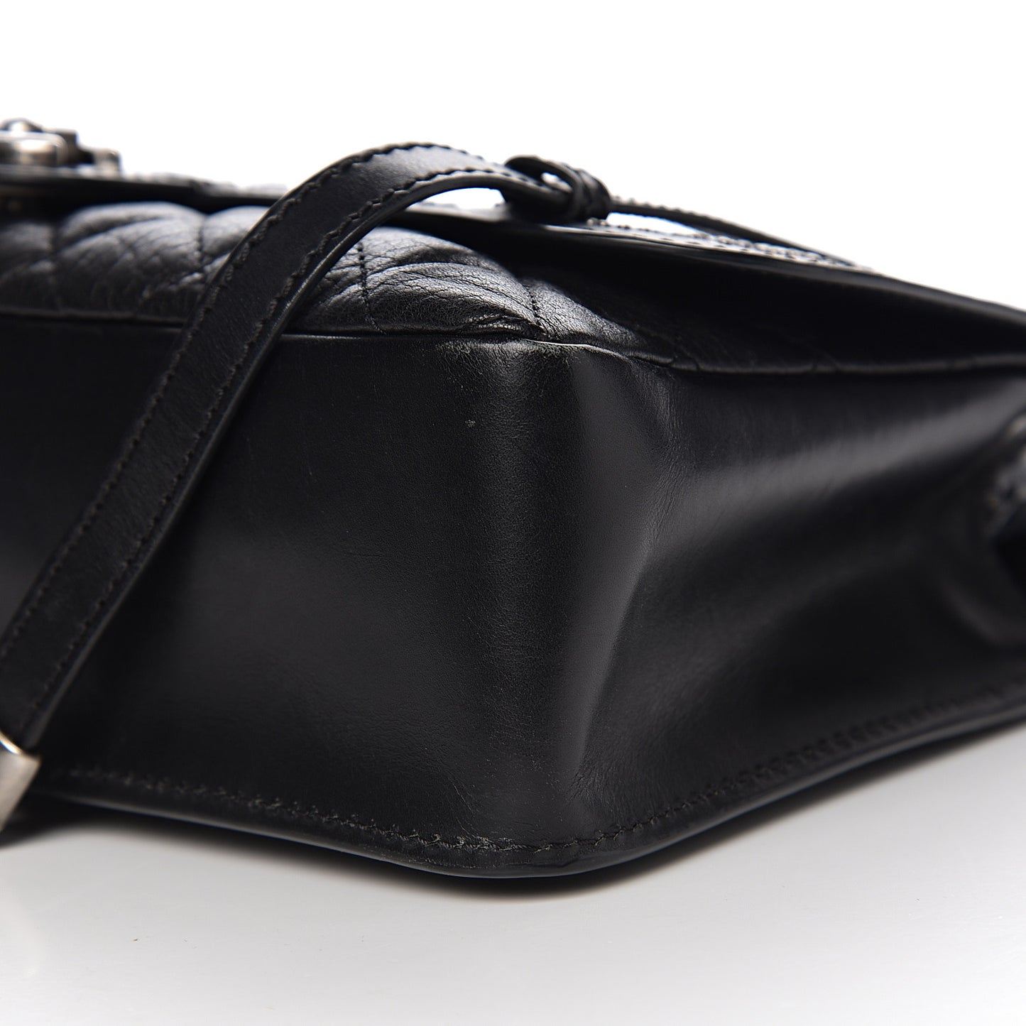 Studded Calfskin Lambskin Paris Dallas Flap Black