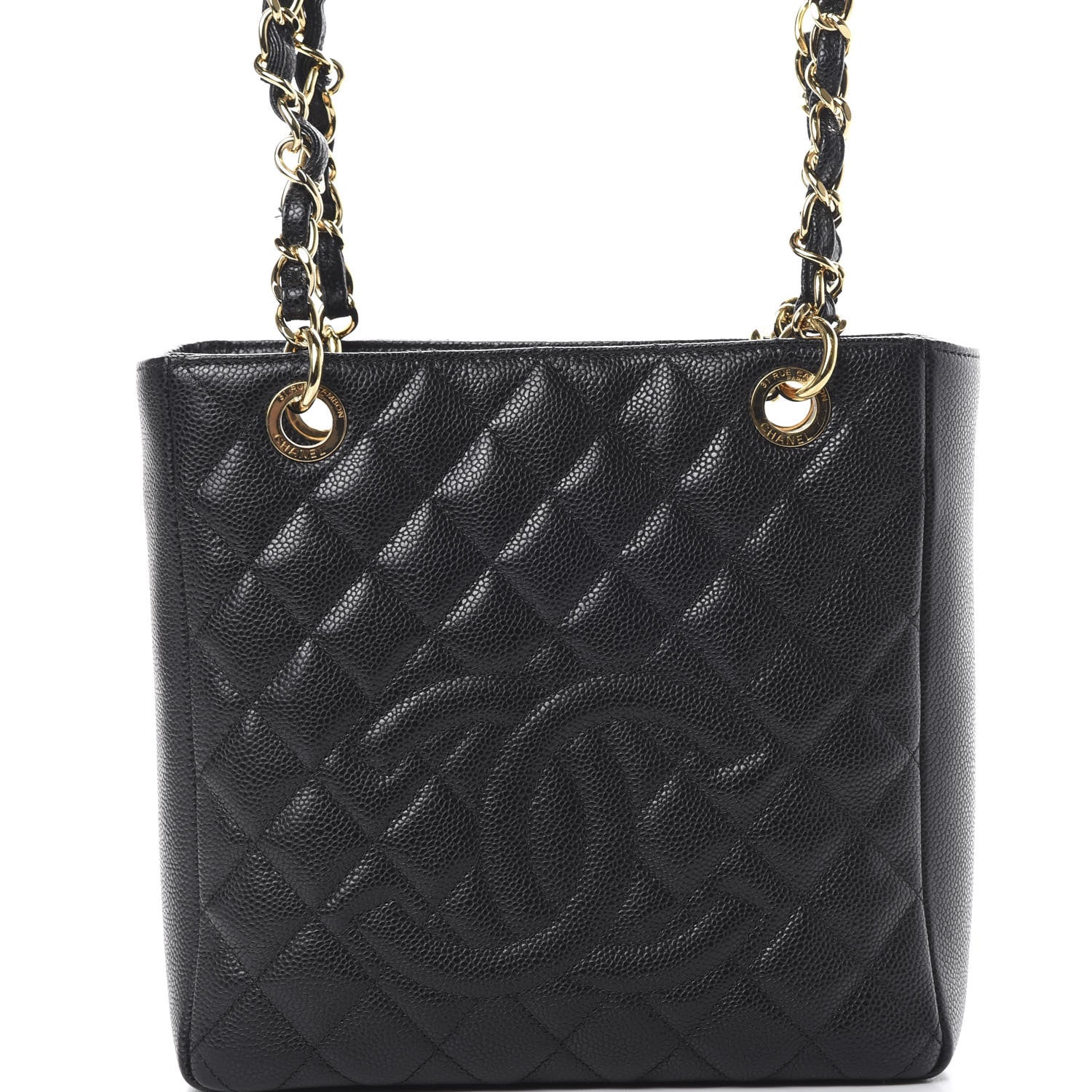 Chanel Caviar Quilted Petit Shopping Tote PST Black 7 of 11