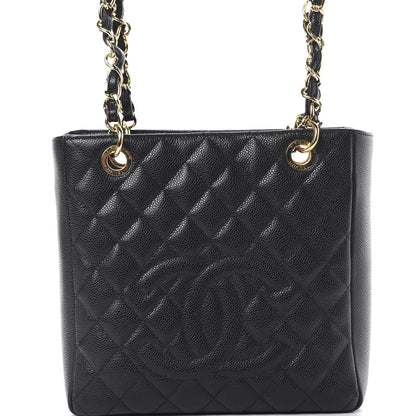 Chanel Caviar Quilted Petit Shopping Tote PST Black 7 of 11