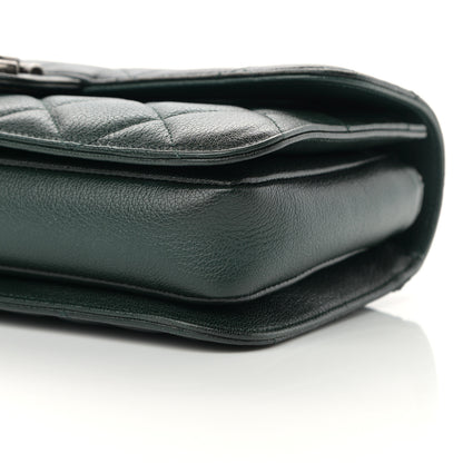 Chanel Goatskin Quilted Medium Perfect Edge Flap Green 9 of 10