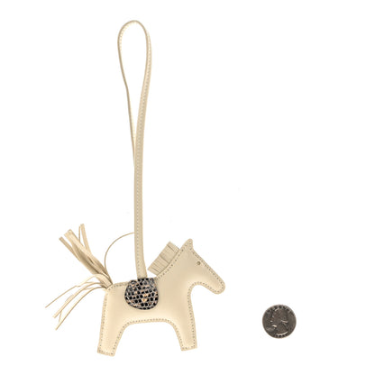 Hermes Milo Lambskin Lizard Touch Grigri Rodeo Horse Bag Charm PM Craie Ombre 2 of 4