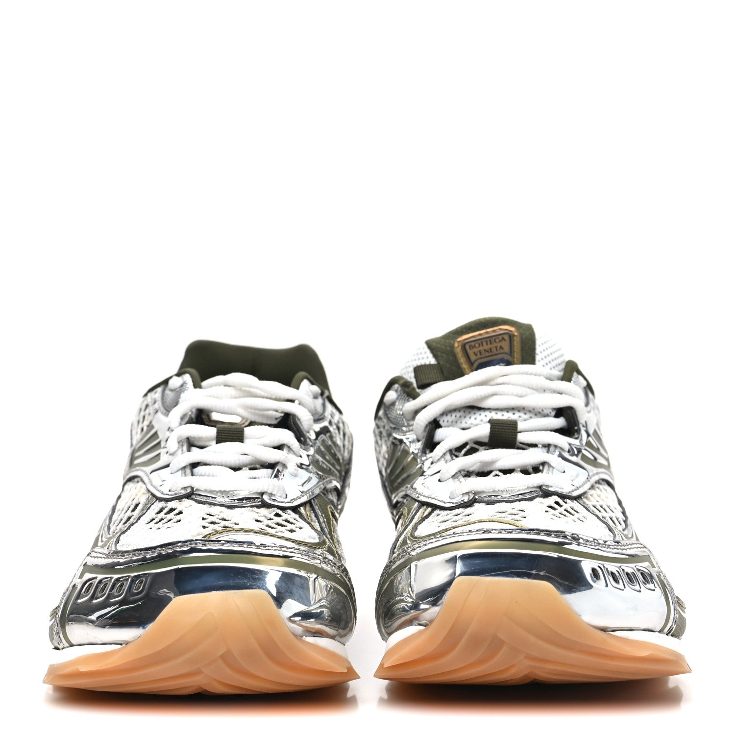 Bottega Veneta Fishnet Fabric Orbit Sneakers  40 Mud white 3 of 9