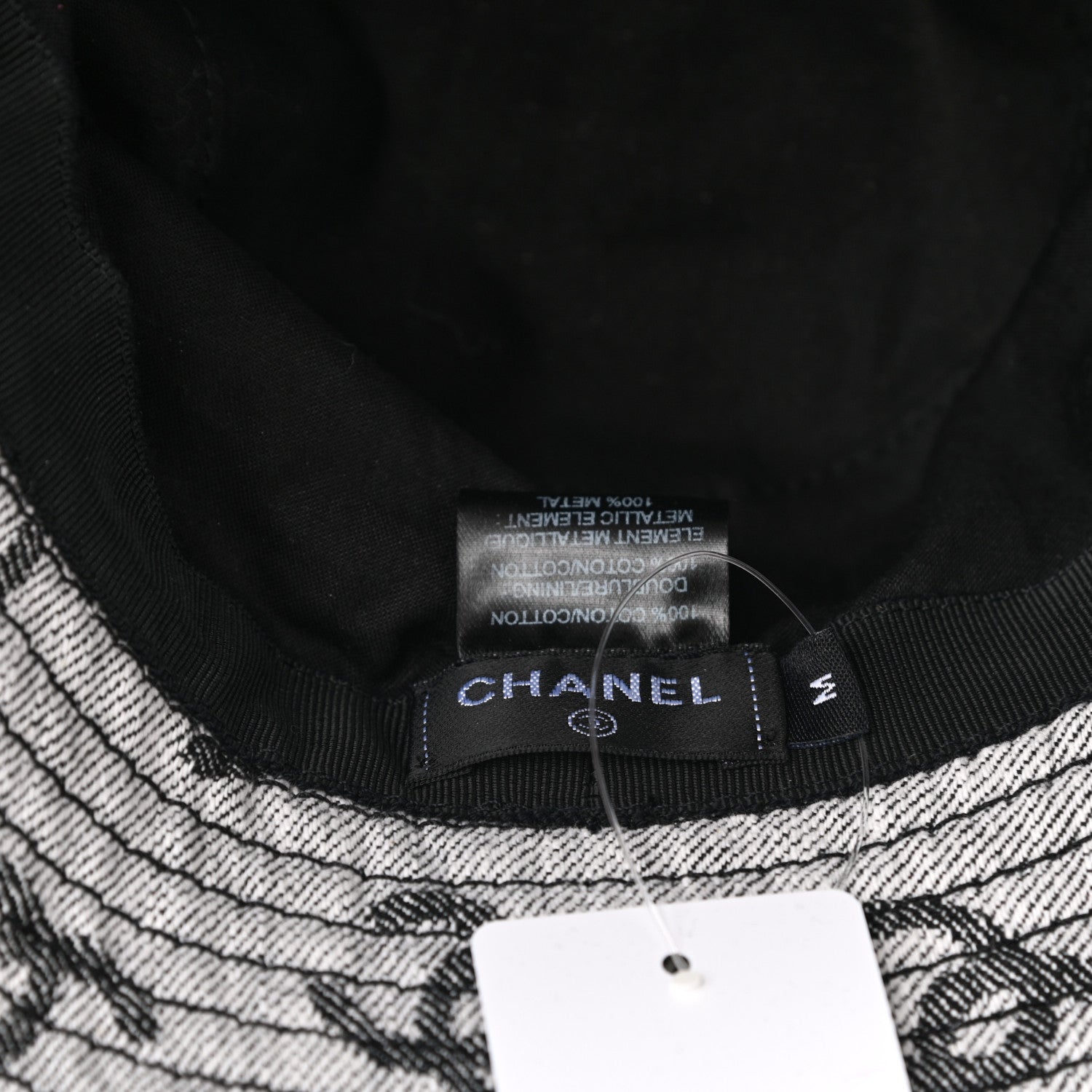 Chanel Denim CC Bucket Hat M White Black 8 of 8