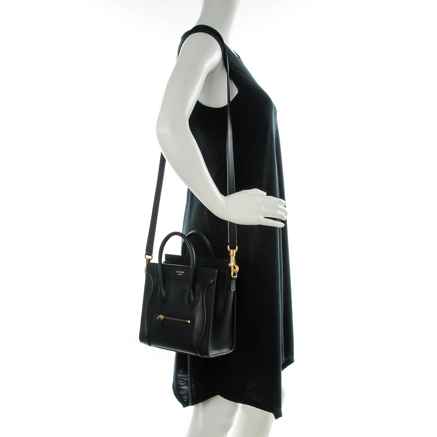 Celine Smooth Calfskin Nano Luggage Black 2 of 6
