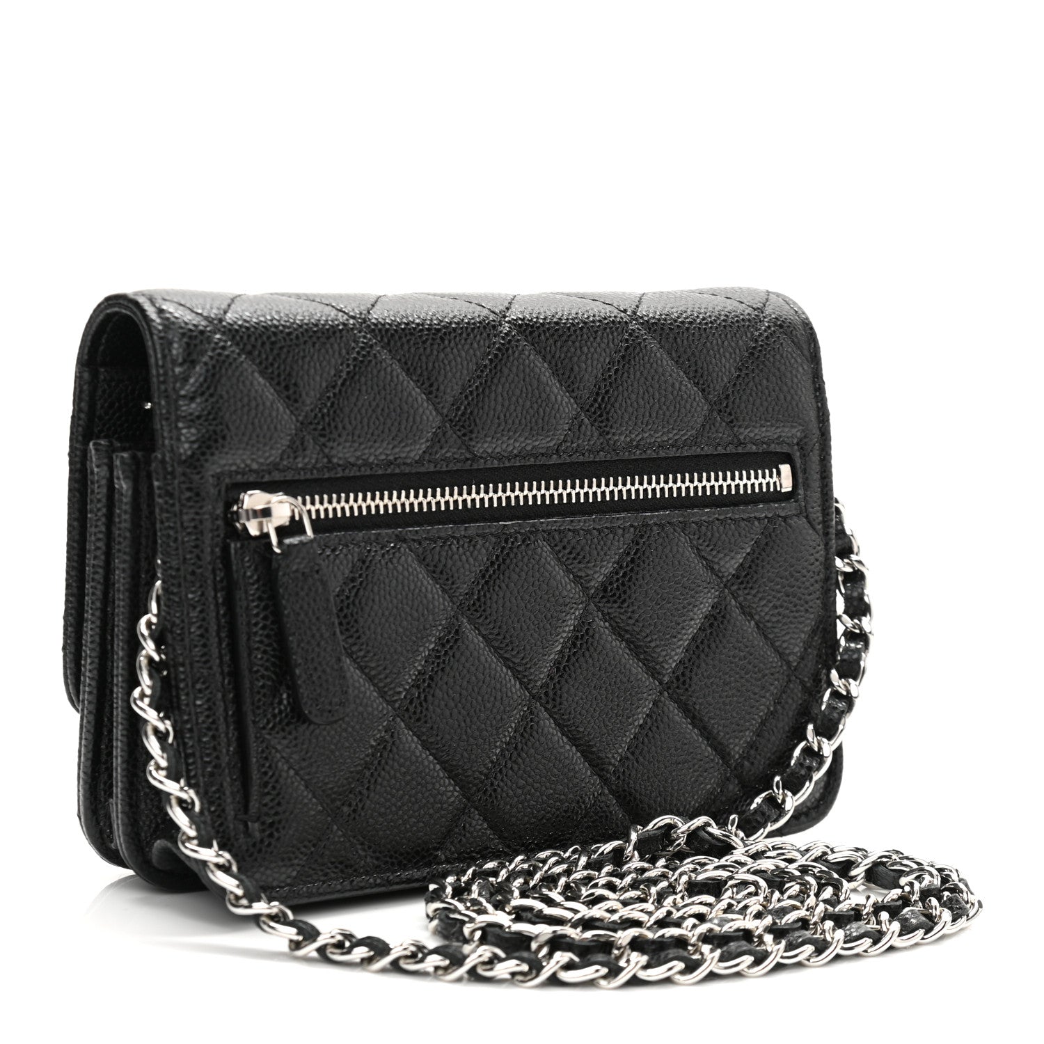 Chanel Caviar Quilted Mini Wallet On Chain WOC Black 3 of 12