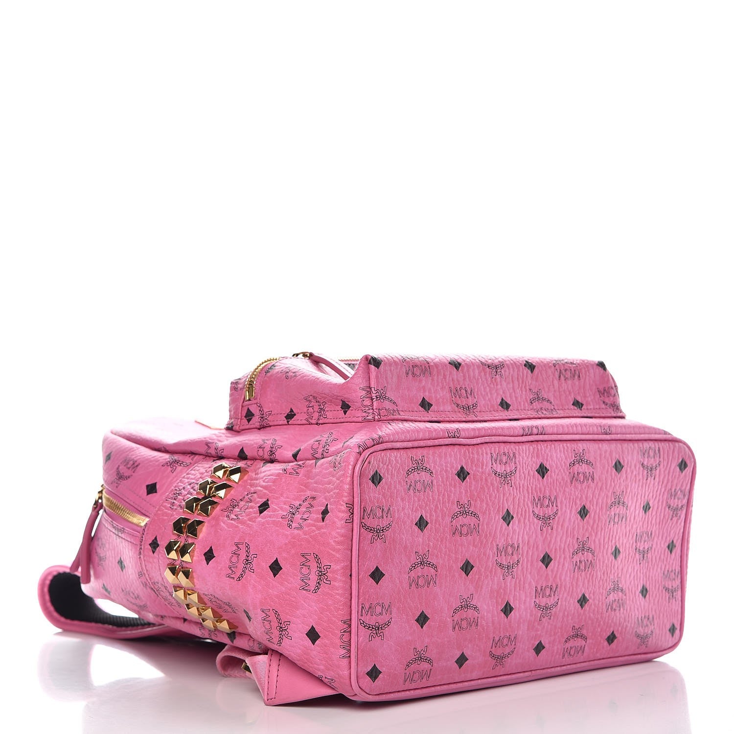 MCM Visetos Medium Side Studs Stark Backpack Pink 4 of 12