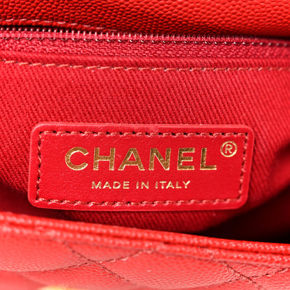 Chanel Caviar Lizard Embossed Quilted Mini Coco Handle Flap Red 6 of 11