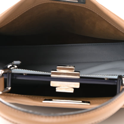 Fendi Vitello Seta Shiny Nappa Medium Peekaboo Iconic Satchel Cuoio Ardesia 5 of 10