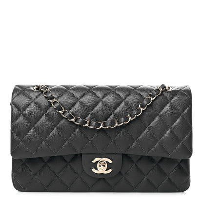 Chanel Caviar Quilted Medium Double Flap Dark Grey 1 of 10