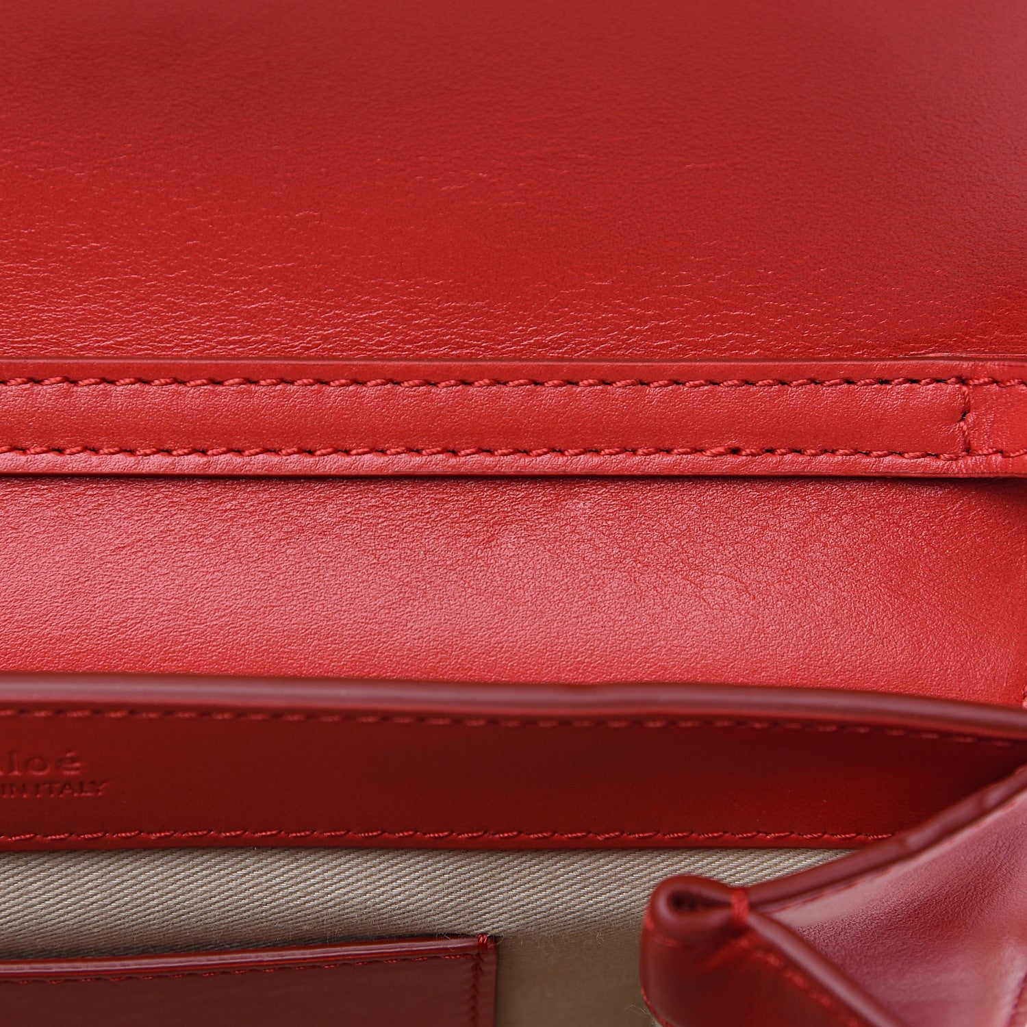 Chloe Calfskin Suede C Clutch With Chain Plaid Red 11 of 11