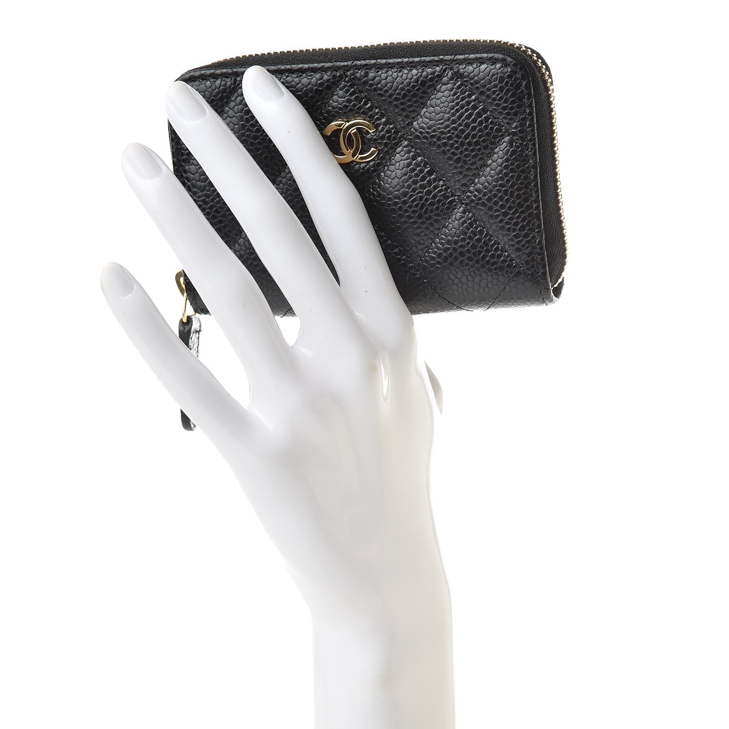 Chanel Caviar Quilted Zip Coin Purse Black 2 of 9