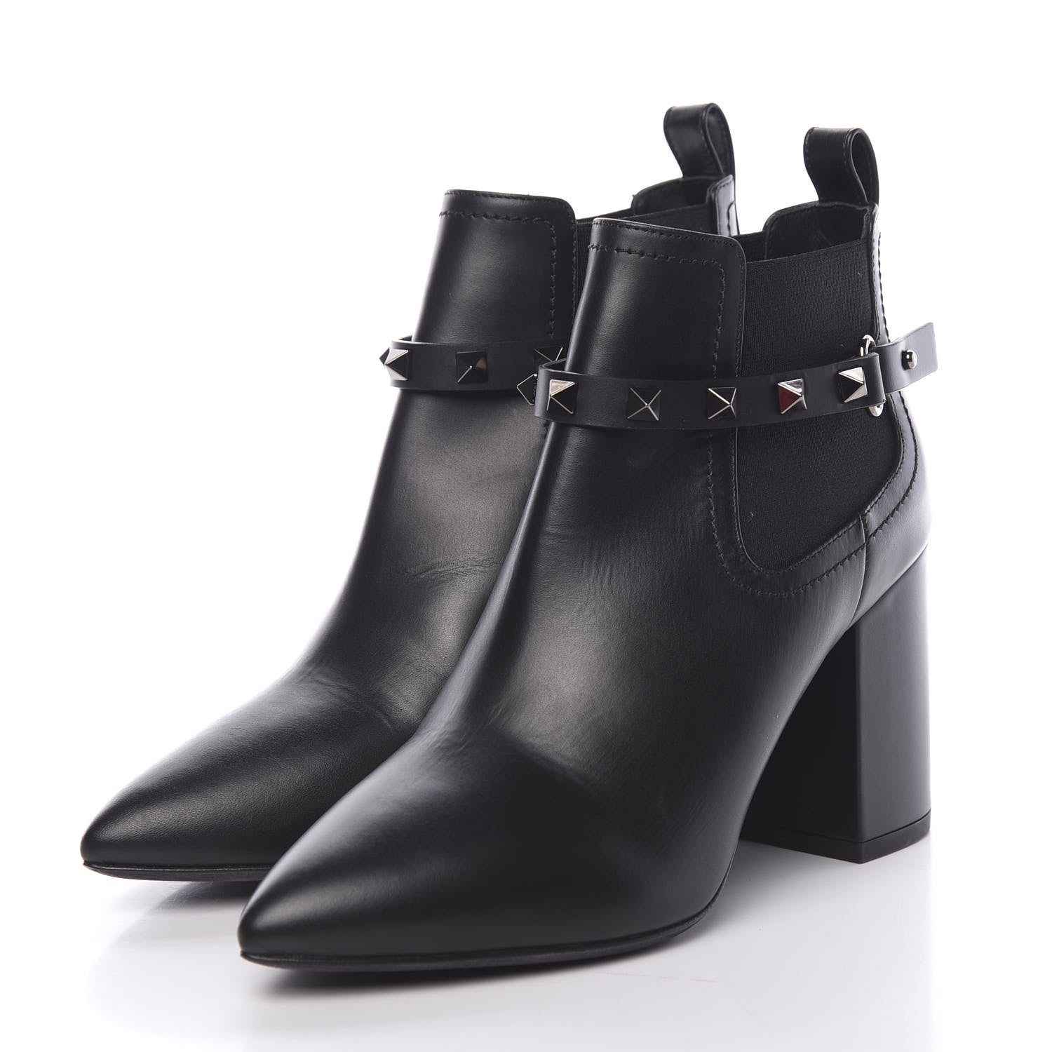 Valentino Garavani Calfskin Rockstud Chelsea 85mm Ankle Boots 36 Black 3 of 10