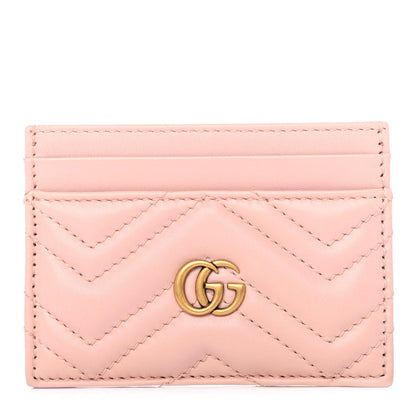Gucci Calfskin Matelasse GG Marmont Card Holder Perfect Pink 1 of 4