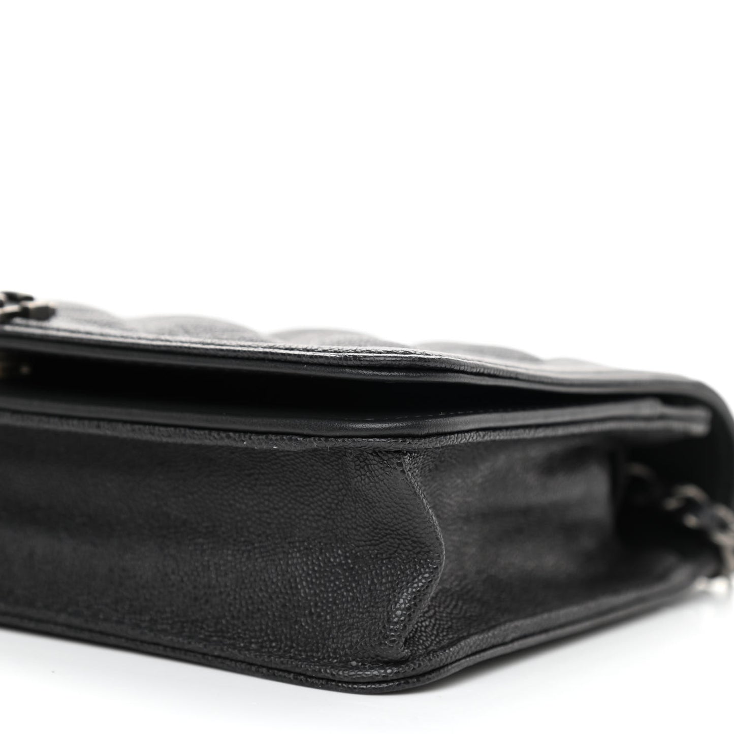 Caviar Quilted Boy Wallet On Chain WOC Charcoal