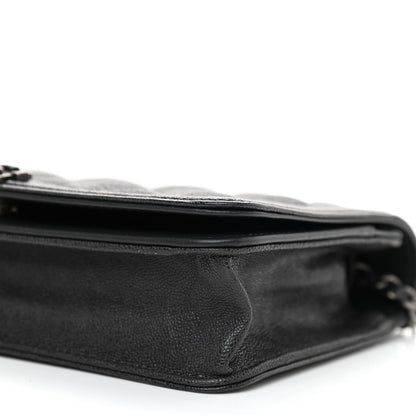 Chanel Caviar Quilted Boy Wallet On Chain WOC Charcoal 10 of 10
