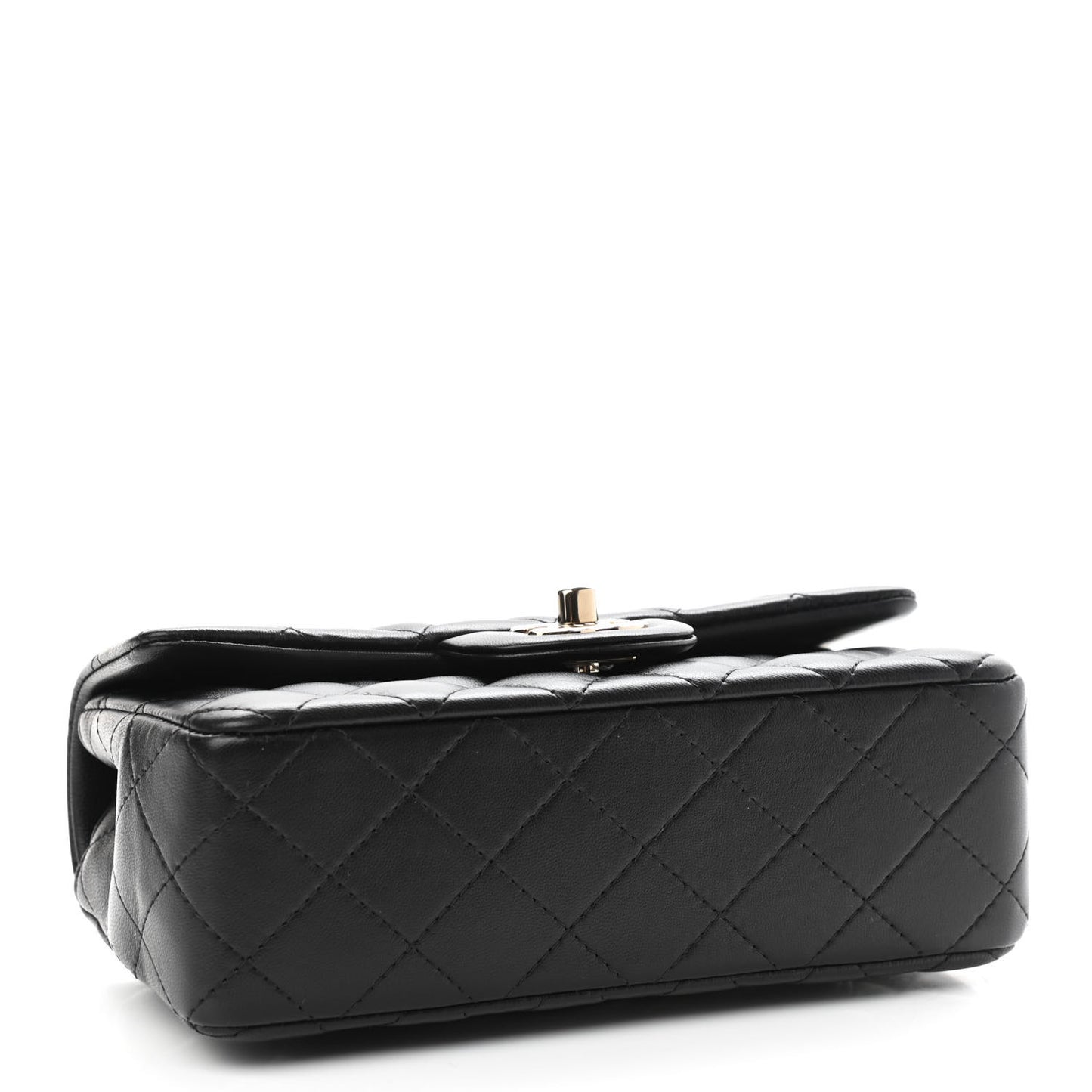 Lambskin Quilted Mini Rectangular Flap Black