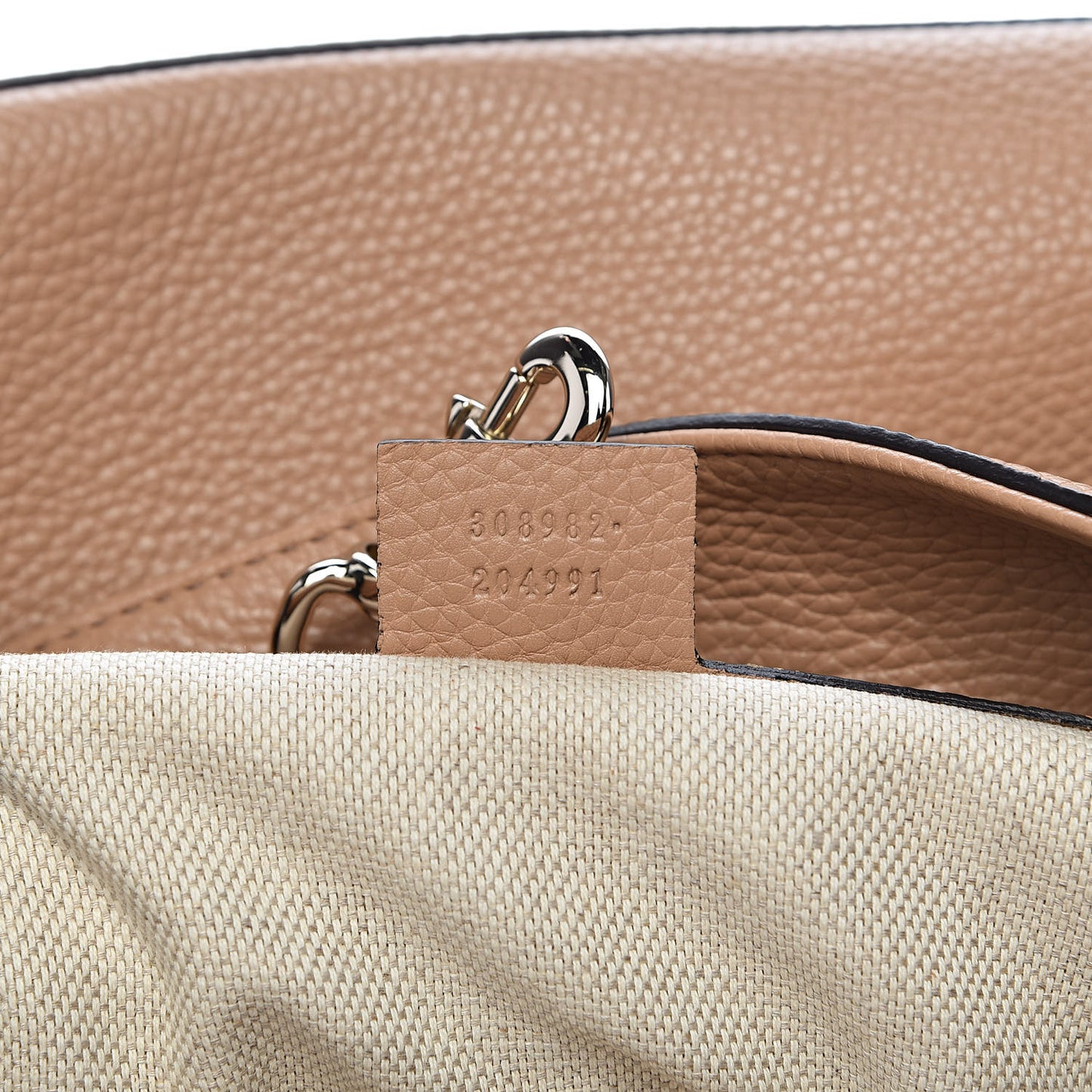 Pebbled Calfskin Medium Soho Chain Shoulder Bag Rose Beige