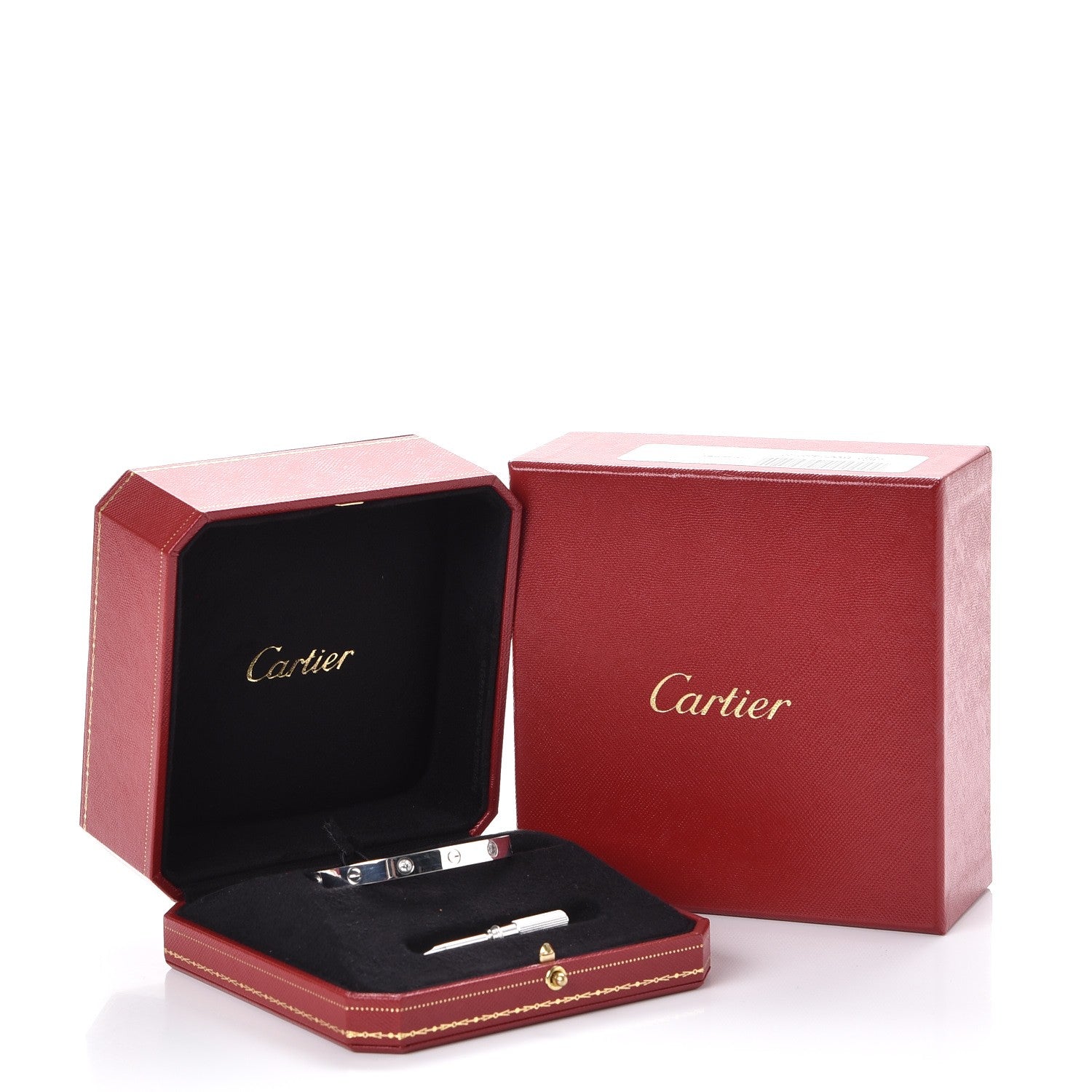 Cartier 18K White Gold 4 Diamond LOVE Bracelet 17 10 of 10