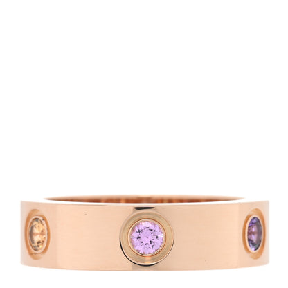 Cartier 18K Pink Gold Sapphire Garnet Amethyst 5.5mm LOVE Ring 53 6.25 1 of 5