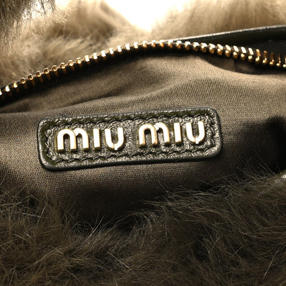 Miu Miu Sheepskin Mini Wander Hobo Green 6 of 9