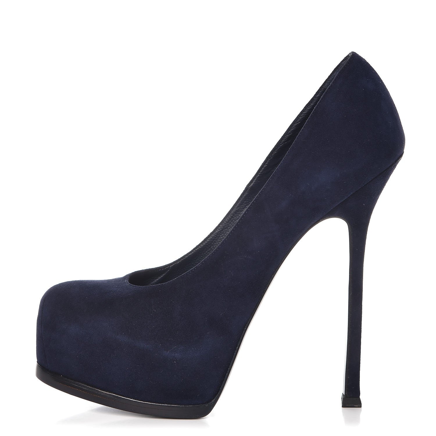 Saint Laurent Kid Scamosciato Tribtoo 105 Pumps 40 Blue Intense 1 of 10