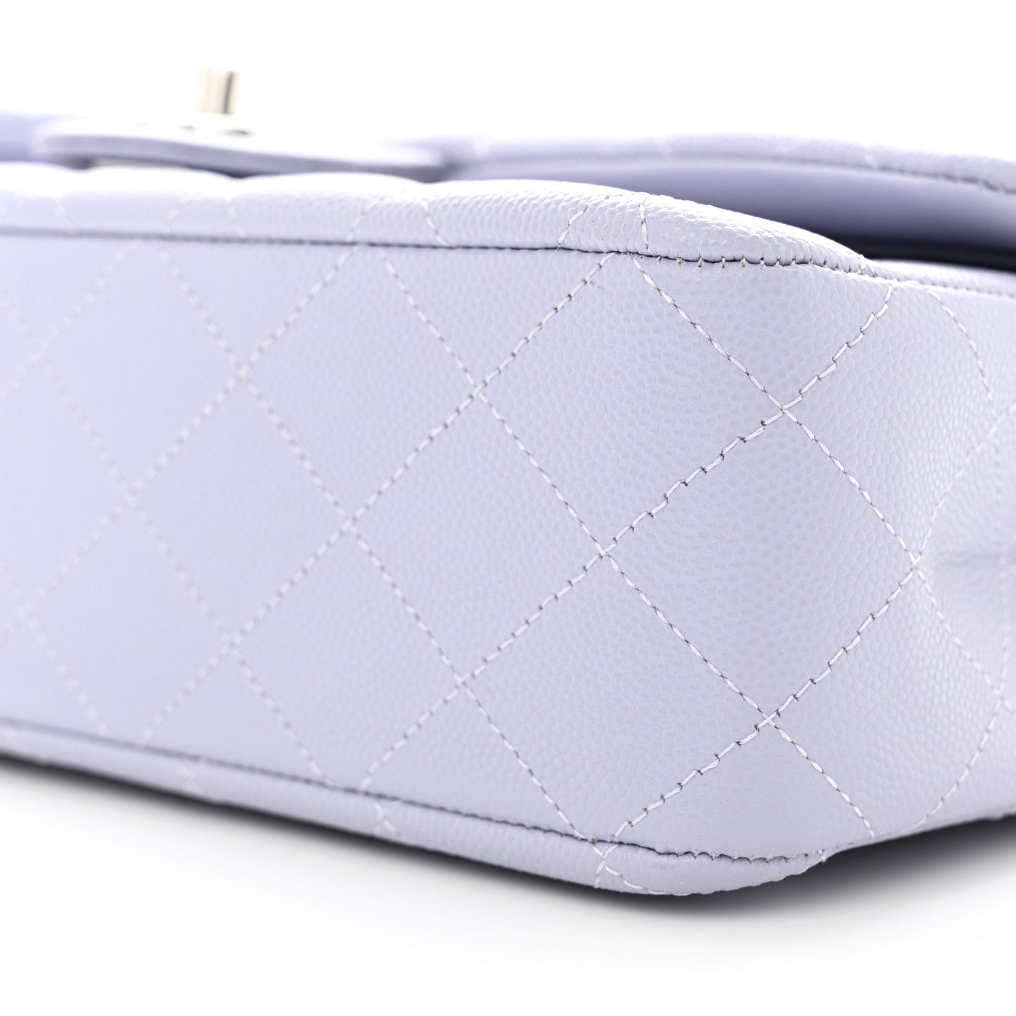 Caviar Quilted Medium Double Flap Light Purple