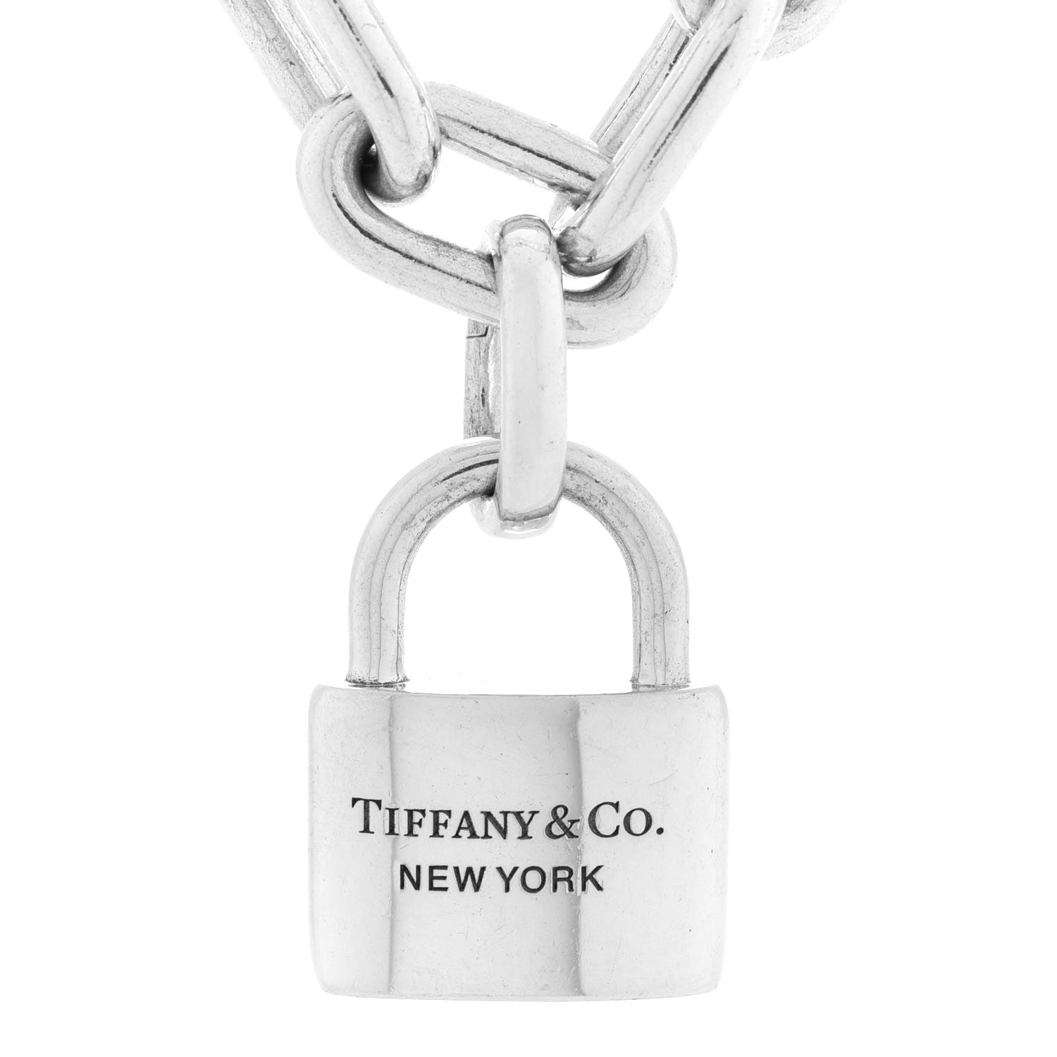 Tiffany Sterling Silver Pearl HardWear Lock Necklace 4 of 6