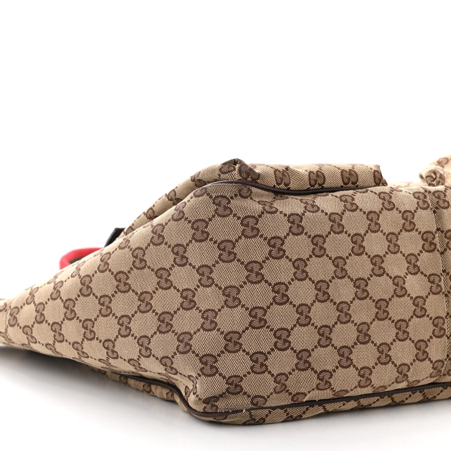 Gucci GG Monogram Medium Web Handle Double Pocket Tote Brown 9 of 11