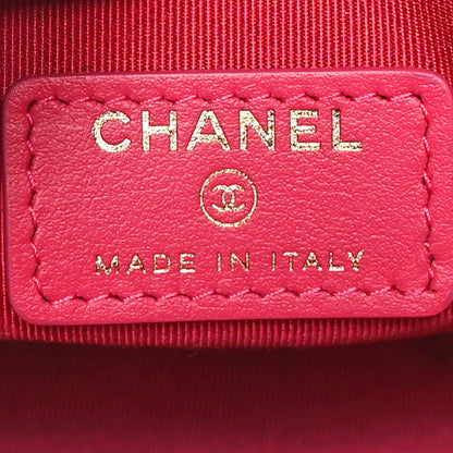 Chanel Shiny Goatskin Quilted Chanel 19 Pouch Dark Pink 6 of 10