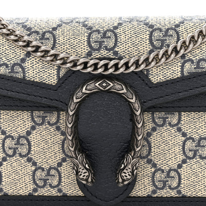 Gucci GG Supreme Monogram Textured Dollar Calfskin Super Mini Dionysus Shoulder Bag Beige Blue 8 of 10