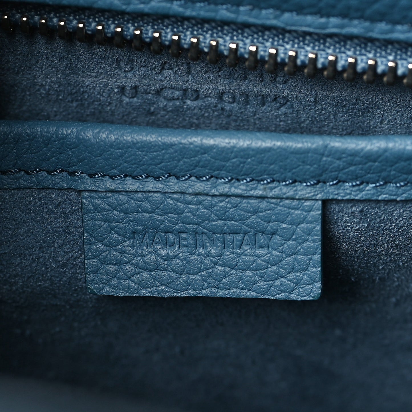Drummed Calfskin Nano Luggage Blue