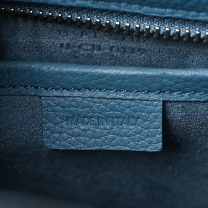 Celine Drummed Calfskin Nano Luggage Blue 7 of 10
