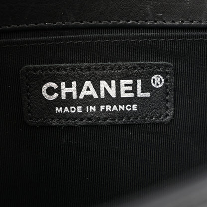 Chanel Glitter Glazed Calfskin Medium Boy Flap Black 6 of 15