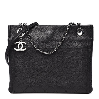 Chanel Caviar Stitched Small CC Pocket Shoulder Black 1 of 10