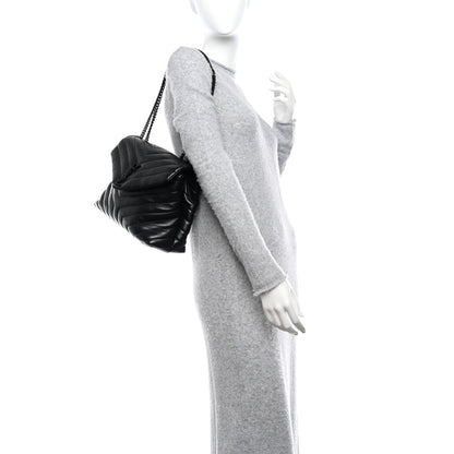 Saint Laurent Calfskin Y Quilted Monogram Monochrome Medium Loulou Chain Satchel Black 2 of 11