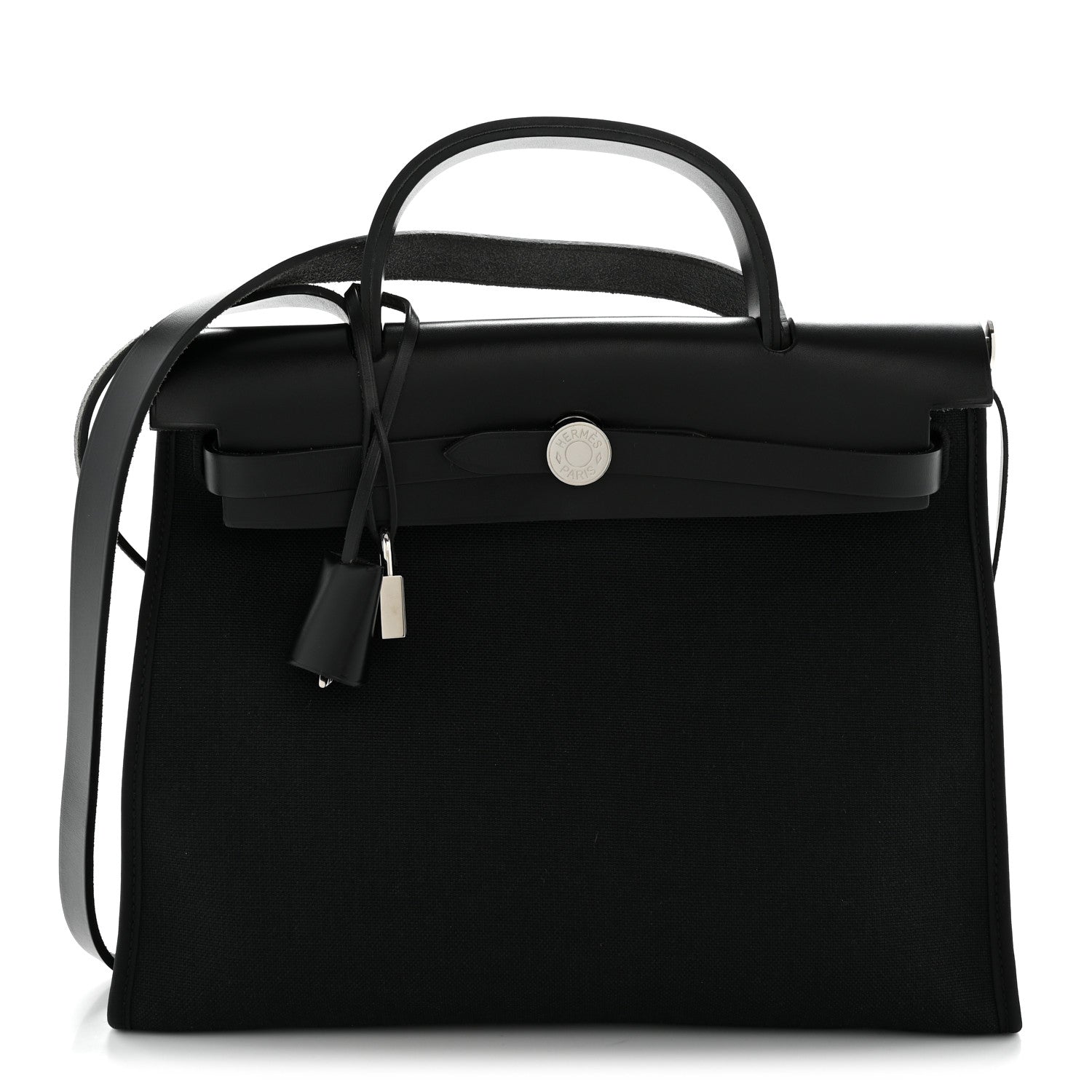 Hermes Military Toile Vache Hunter Herbag Zip PM 31 Black 1 of 15