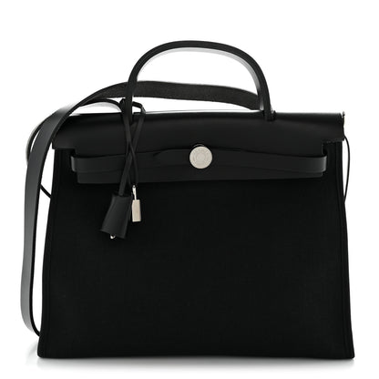 Hermes Military Toile Vache Hunter Herbag Zip PM 31 Black 1 of 15